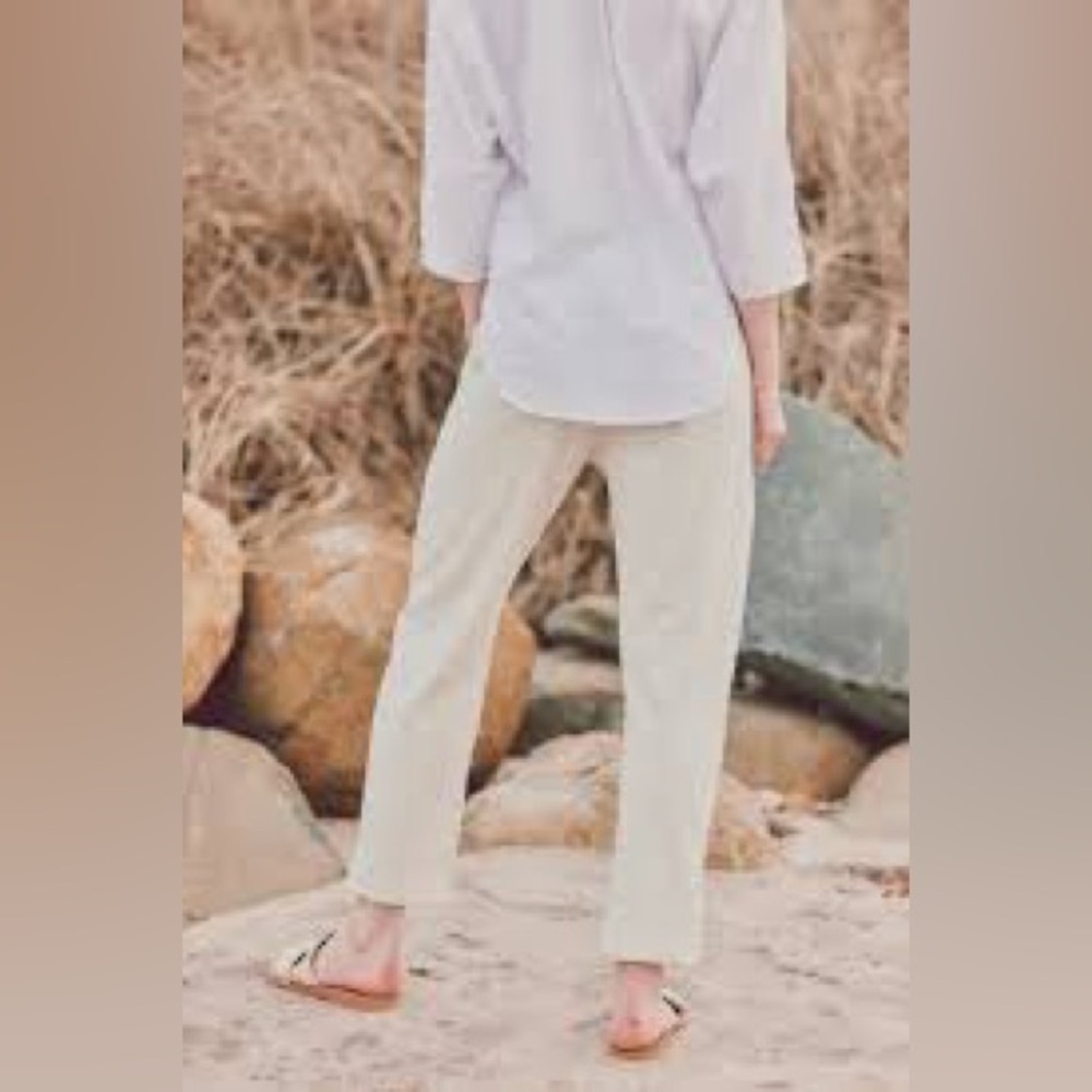 Vntg SAG HARBOR L 100% Cotton Pull-On Unisex Preppy Oatmeal Pants